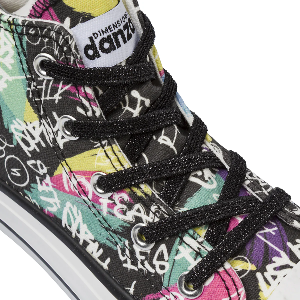 Sneakers Alte da Bambina Nere con graffiti Dimensione Danza - Image 5