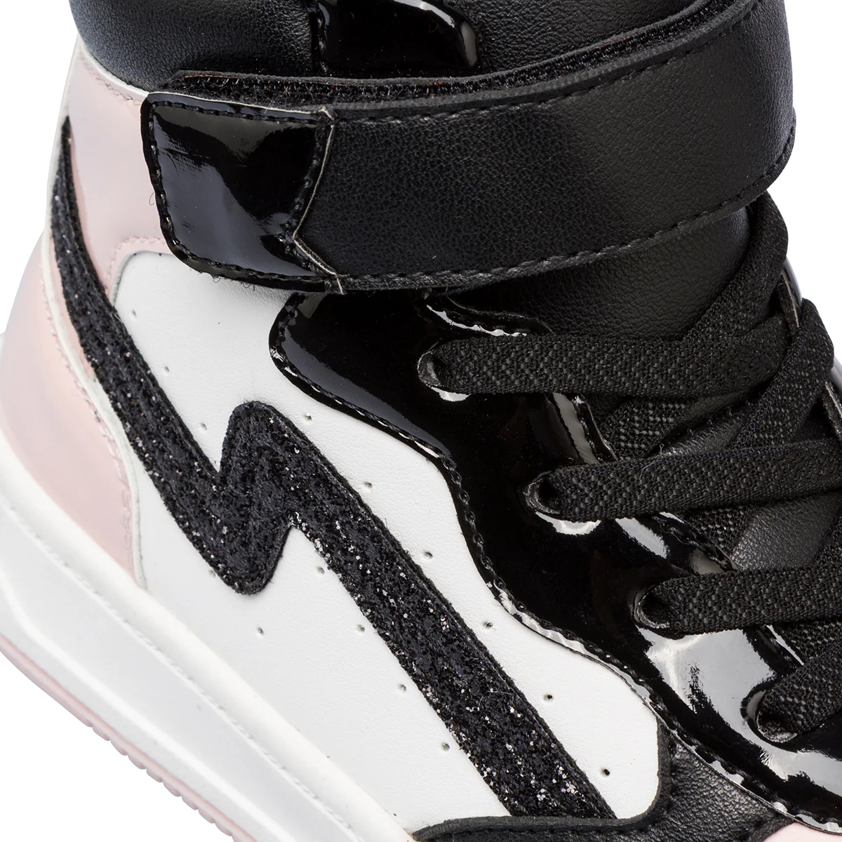 Sneakers alte da bambina nere e rosa con dettagli glitter Le Scarpe di Alice - Image 5
