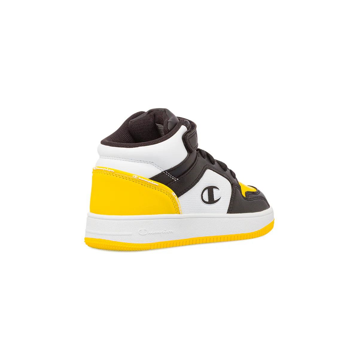 Sneakers alte da bambino nere con dettagli gialli Champion - Image 3