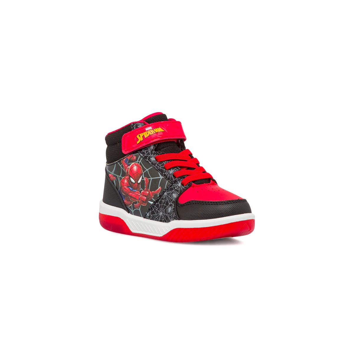 Sneakers alte da bambino nere e rosse con luci Spiderman - Image 2