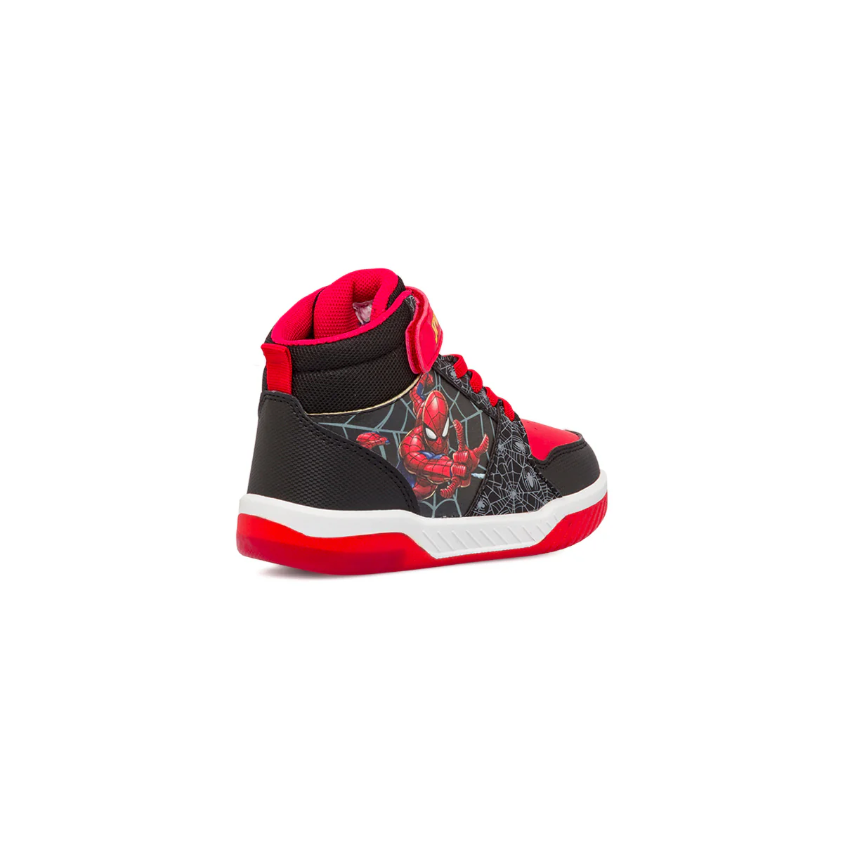 Sneakers alte da bambino nere e rosse con luci Spiderman - Image 3