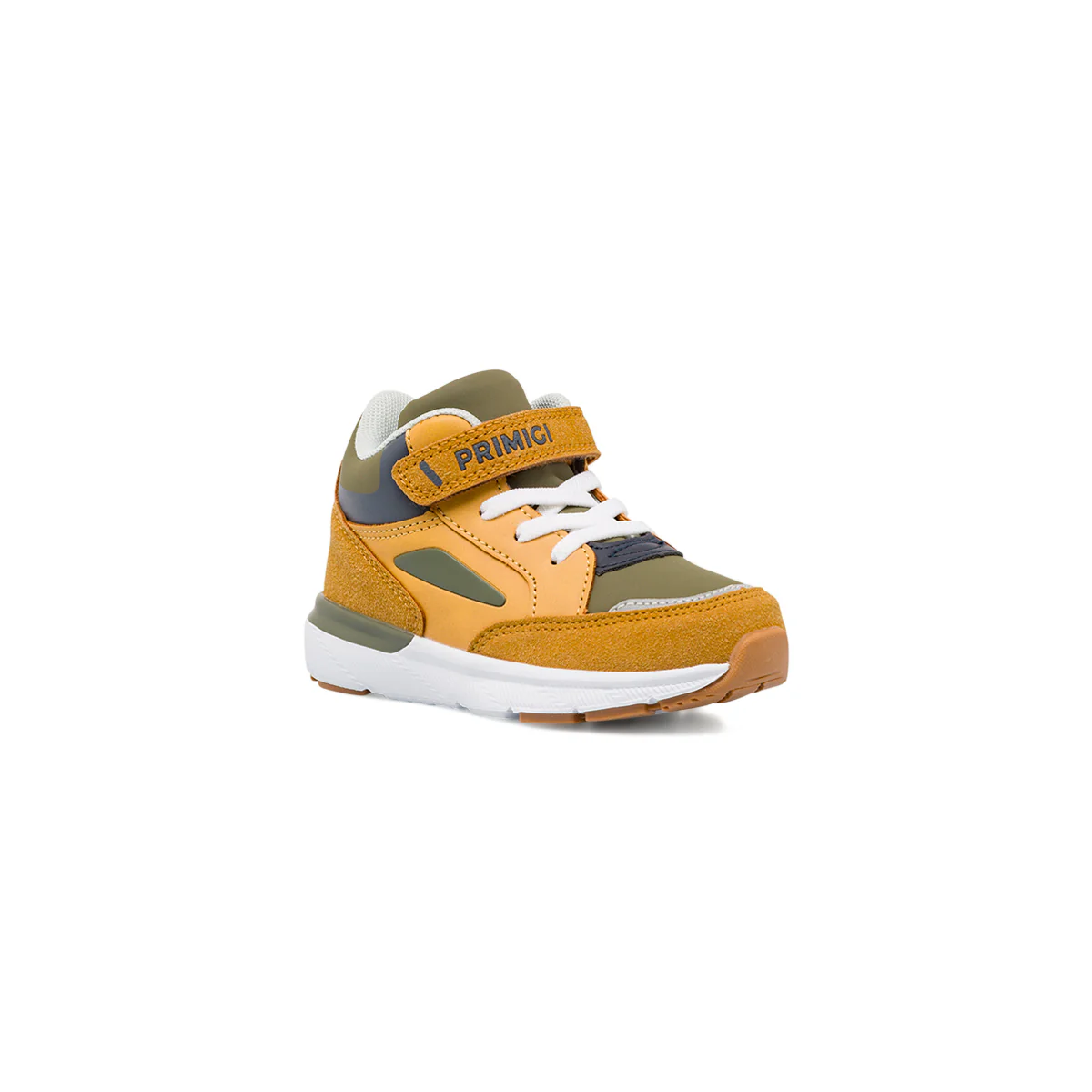 Sneakers alte da bambino ocra e verde con strappo in velcro Primigi - Image 2