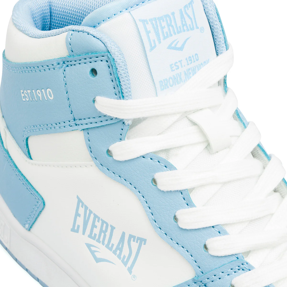 Sneakers alte da donna bianche e azzurre con logo Everlast - Image 5