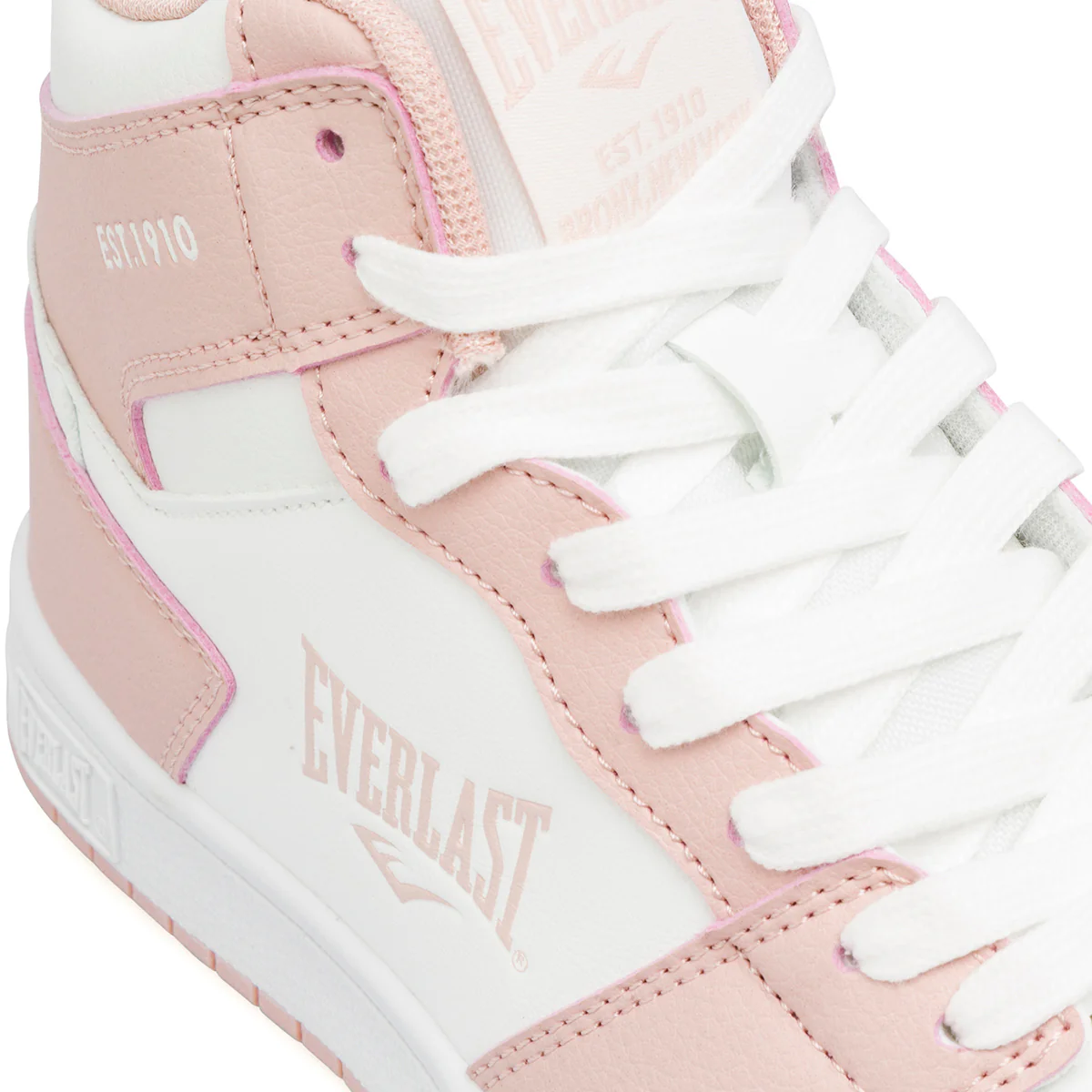 Sneakers alte da donna bianche e rosa con logo Everlast - Image 5