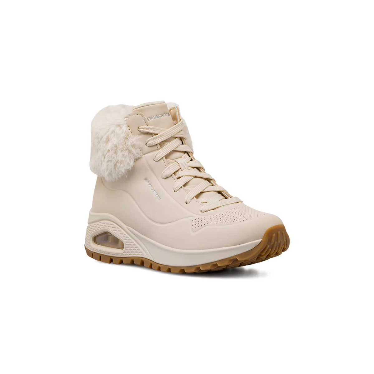 Sneakers alte da donna nude stile boot con pelliccia ecologica Skechers - Image 2