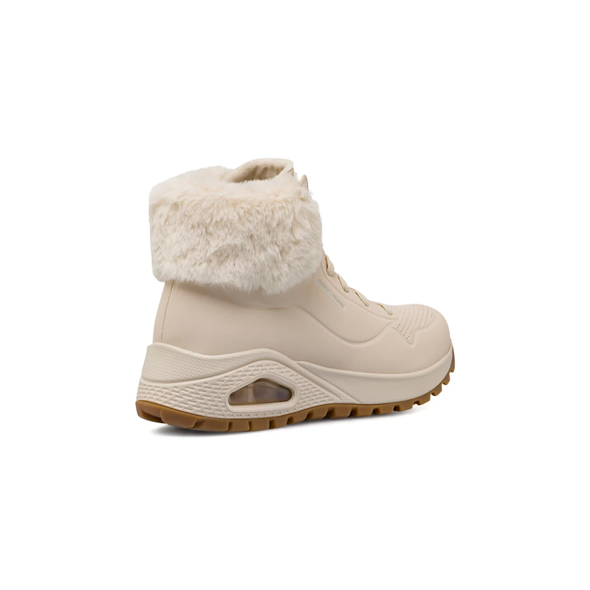Sneakers alte da donna nude stile boot con pelliccia ecologica Skechers - Image 3
