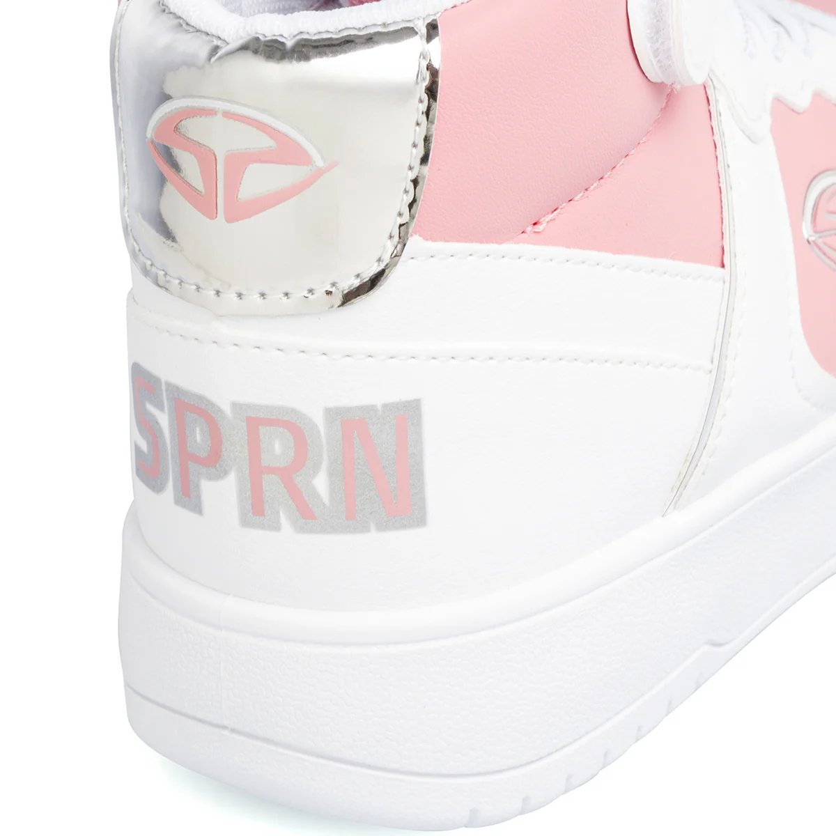 Sneakers alte da ragazza bianche con dettagli rosa e laminati Soprani Sport - Image 5