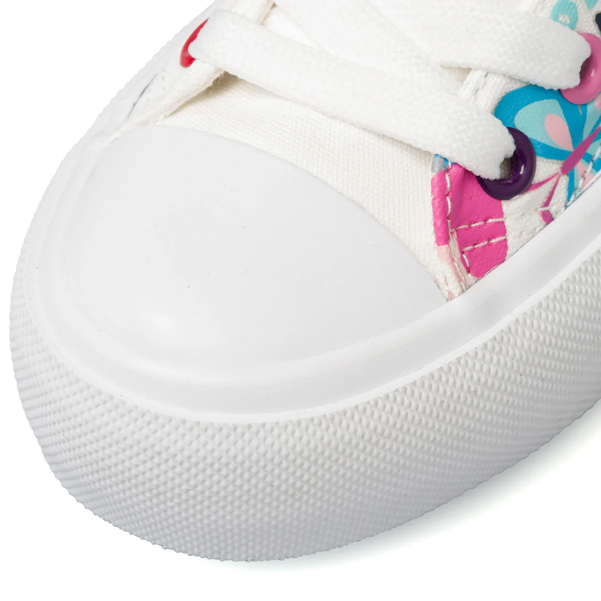 Sneakers alte da ragazza bianche con stampe e occhielli multicolore 10 Baci - Image 5