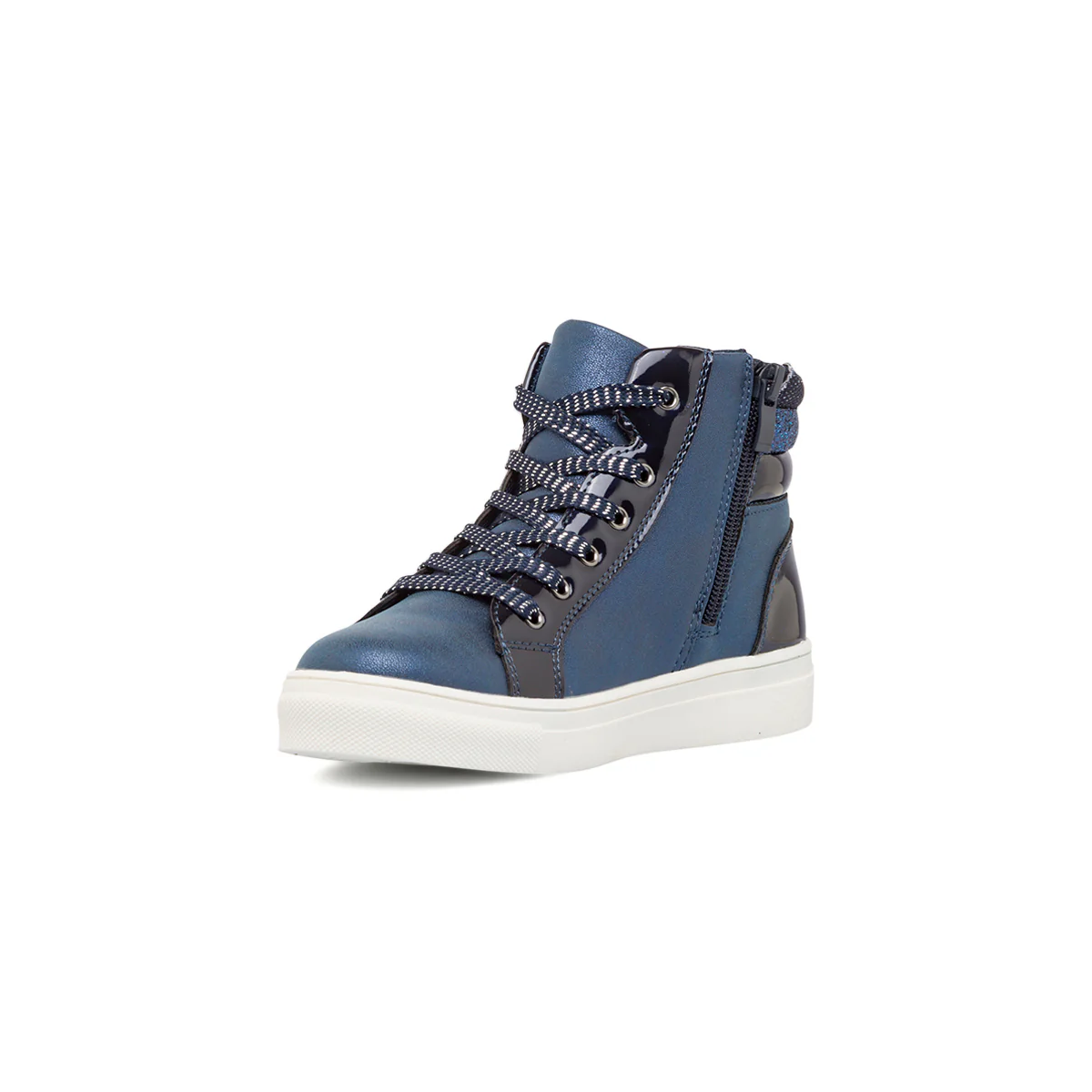 Sneakers alte da ragazza blu navy con paillettes e glitter Le Scarpe di Alice - Image 4
