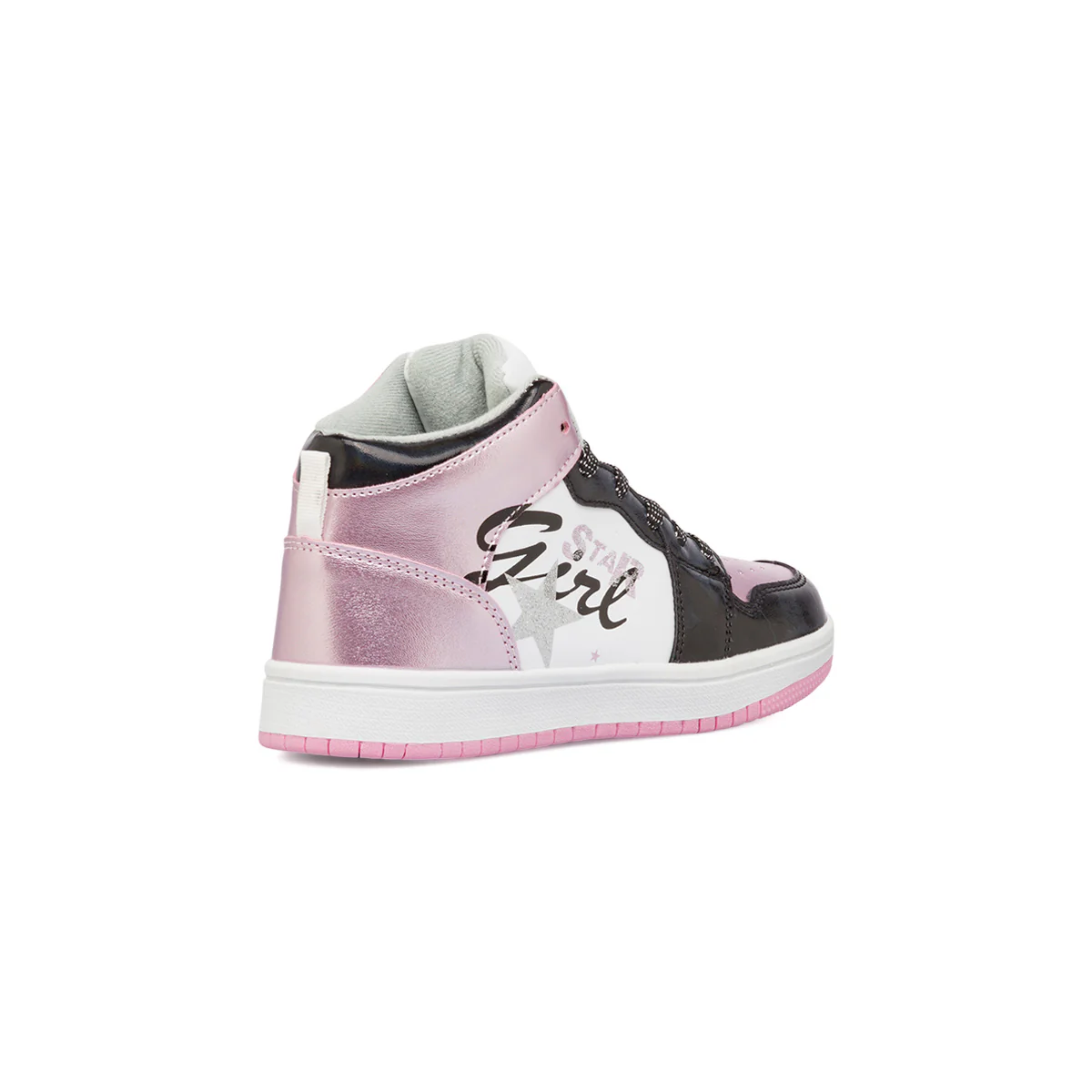 Sneakers alte da ragazza nere e rosa metallizzato e con glitter Le scarpe di Alice - Image 3