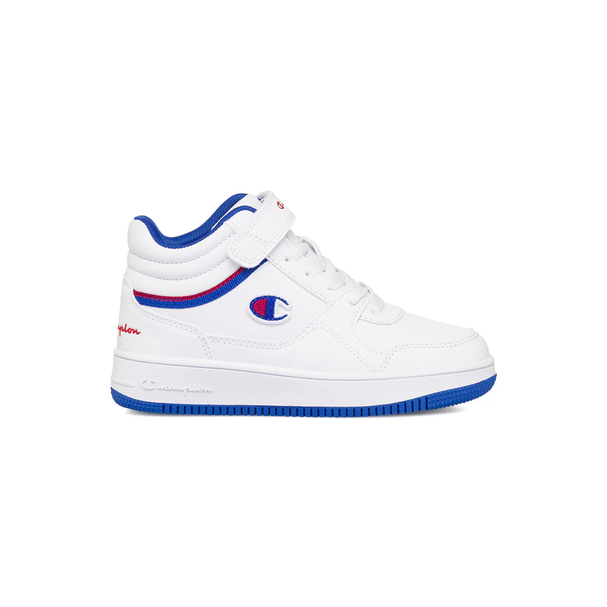 Sneakers alte da ragazzo bianche con logo Champion Rebound Mid