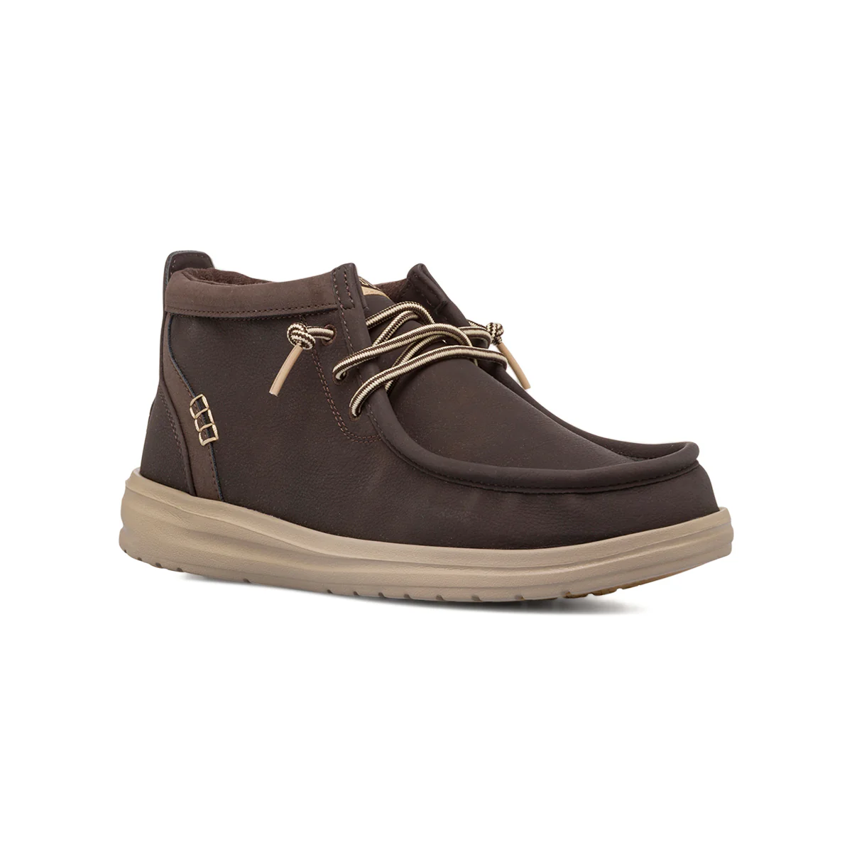 Sneakers alte da uomo marroni Heydude Wally Mid con suola a contrasto - Image 2