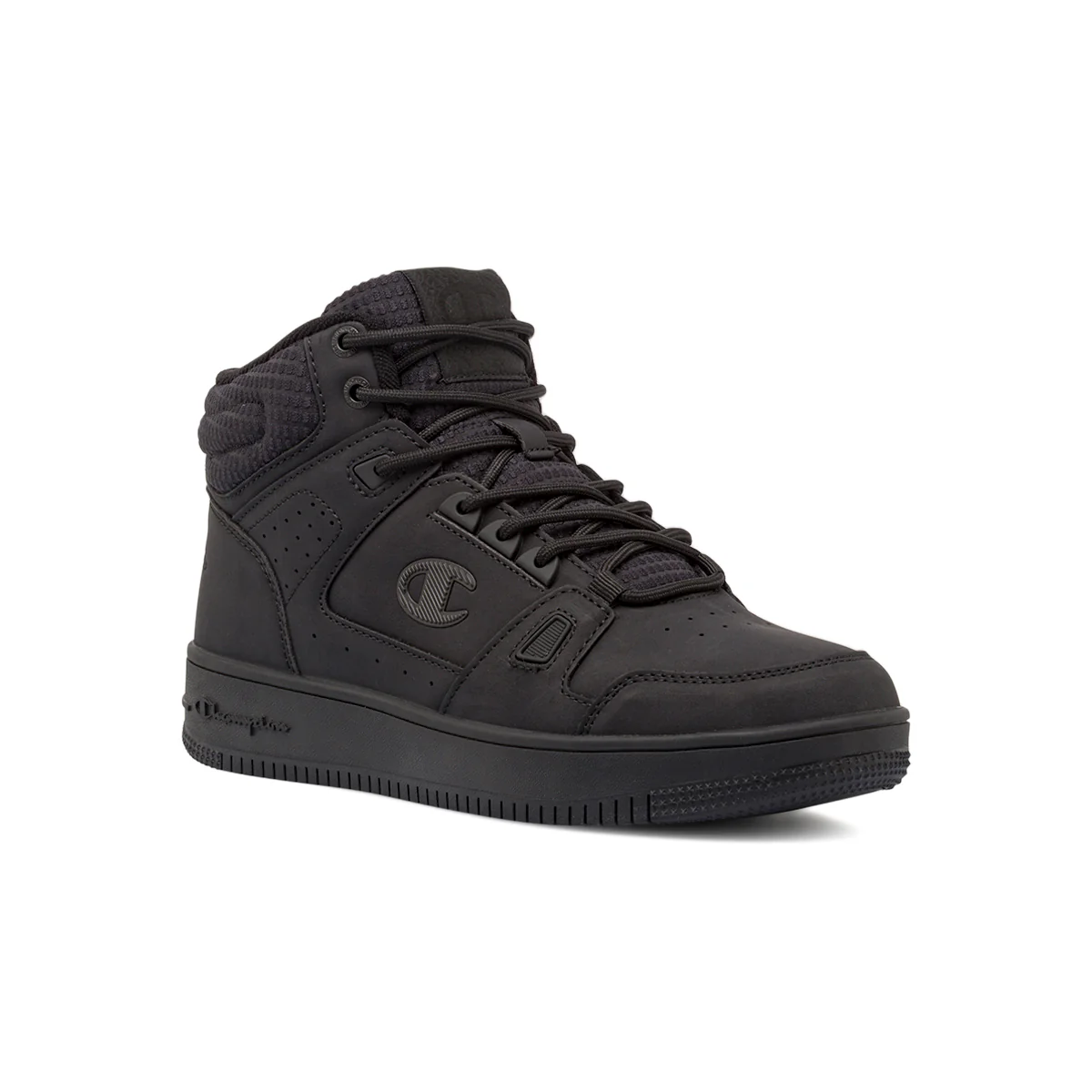 Sneakers alte da uomo nere Champion total black con collo imbottito - Image 2