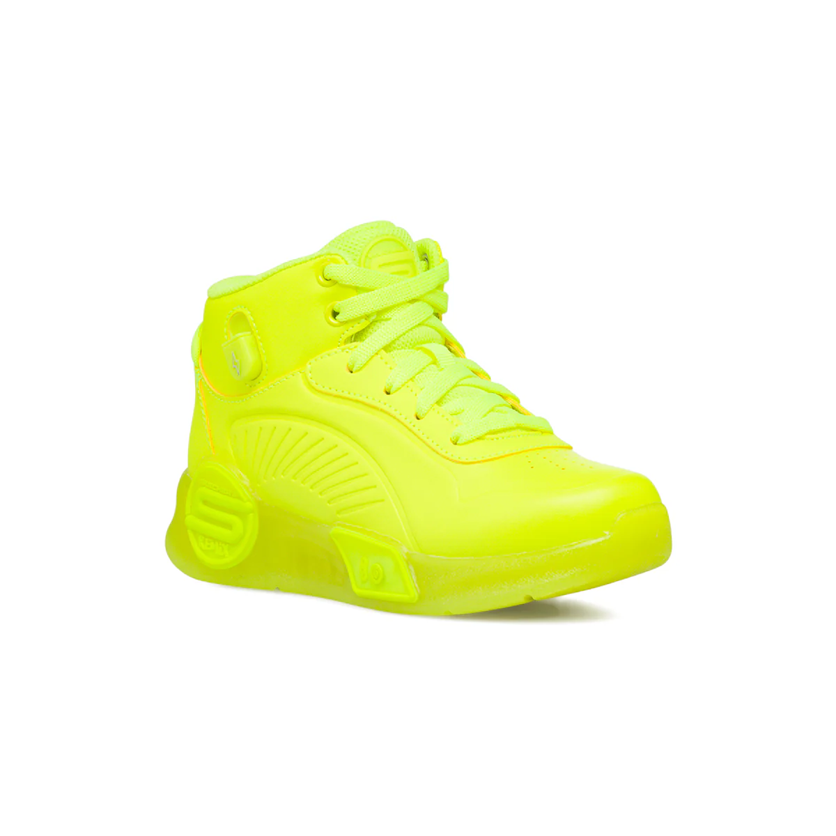 Sneakers alte giallo fluo da bambino con luci Skechers S-Lights Remix - Image 2