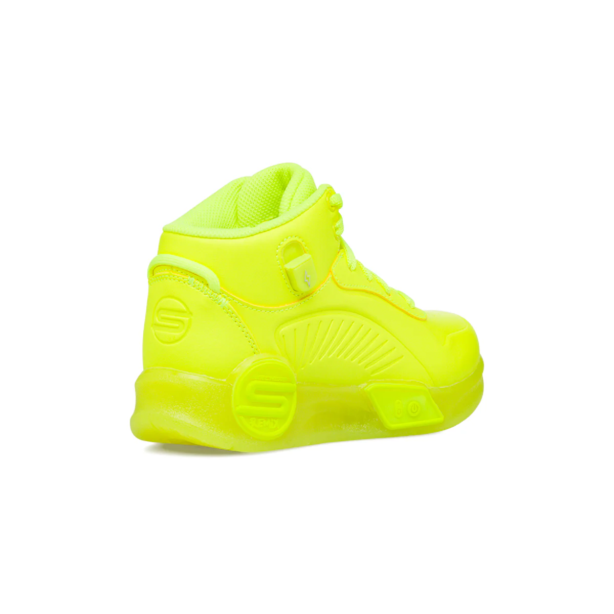 Sneakers alte giallo fluo da bambino con luci Skechers S-Lights Remix - Image 3