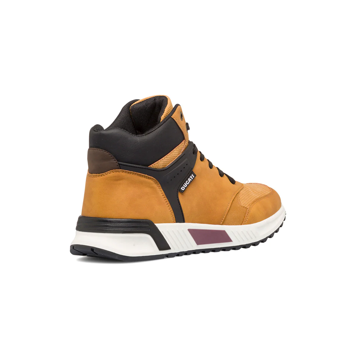 Sneakers alte giallo ocra da uomo con logo sulla linguetta Ducati - Image 3