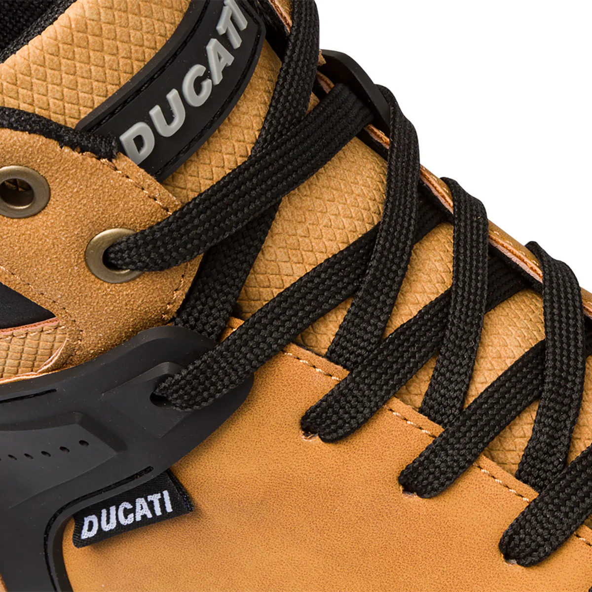 Sneakers alte giallo ocra da uomo con logo sulla linguetta Ducati - Image 6