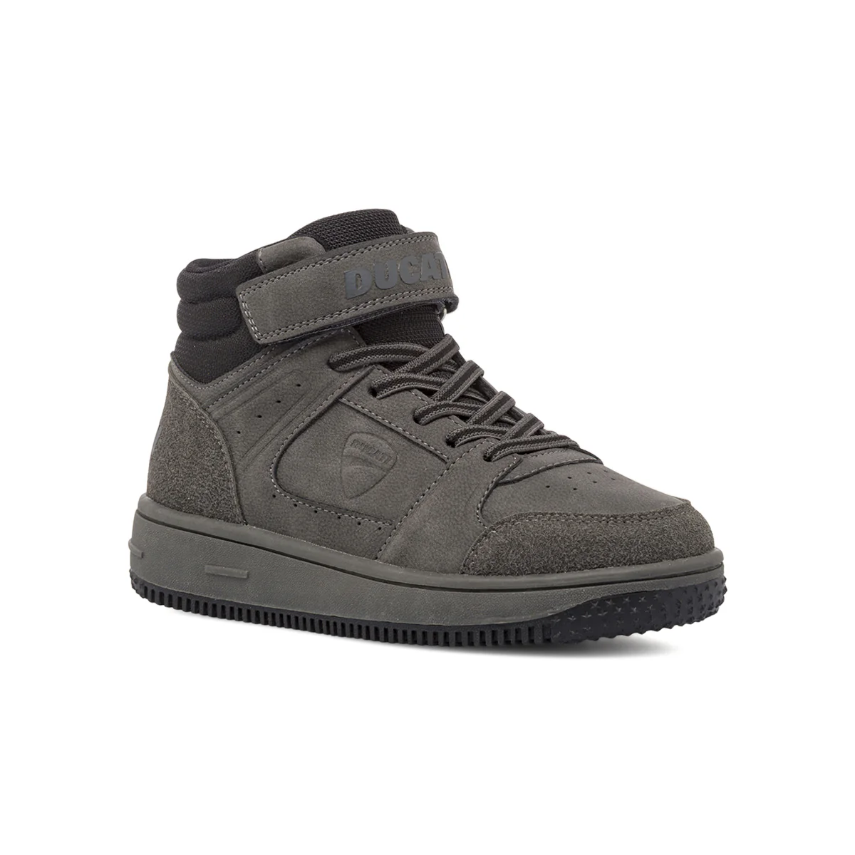 Sneakers alte grigie con chiusura a strappo da Bambino Ducati - Image 2