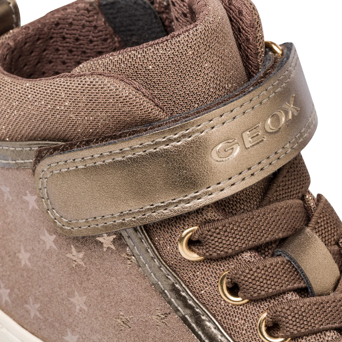 Sneakers alte grigie da bambina con zip e glitter Geox Kalispera - Image 6