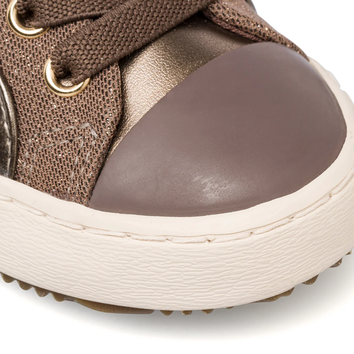 Sneakers alte grigie da bambina con zip e glitter Geox Kalispera - Image 7