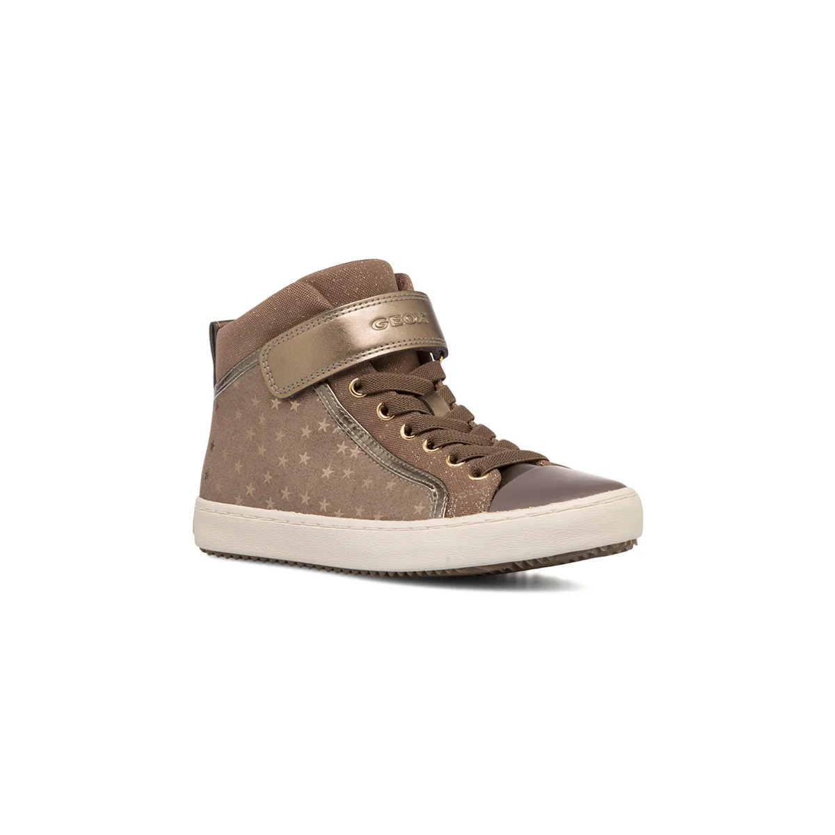 Sneakers alte grigie da bambina con zip e glitter Geox Kalispera - Image 2