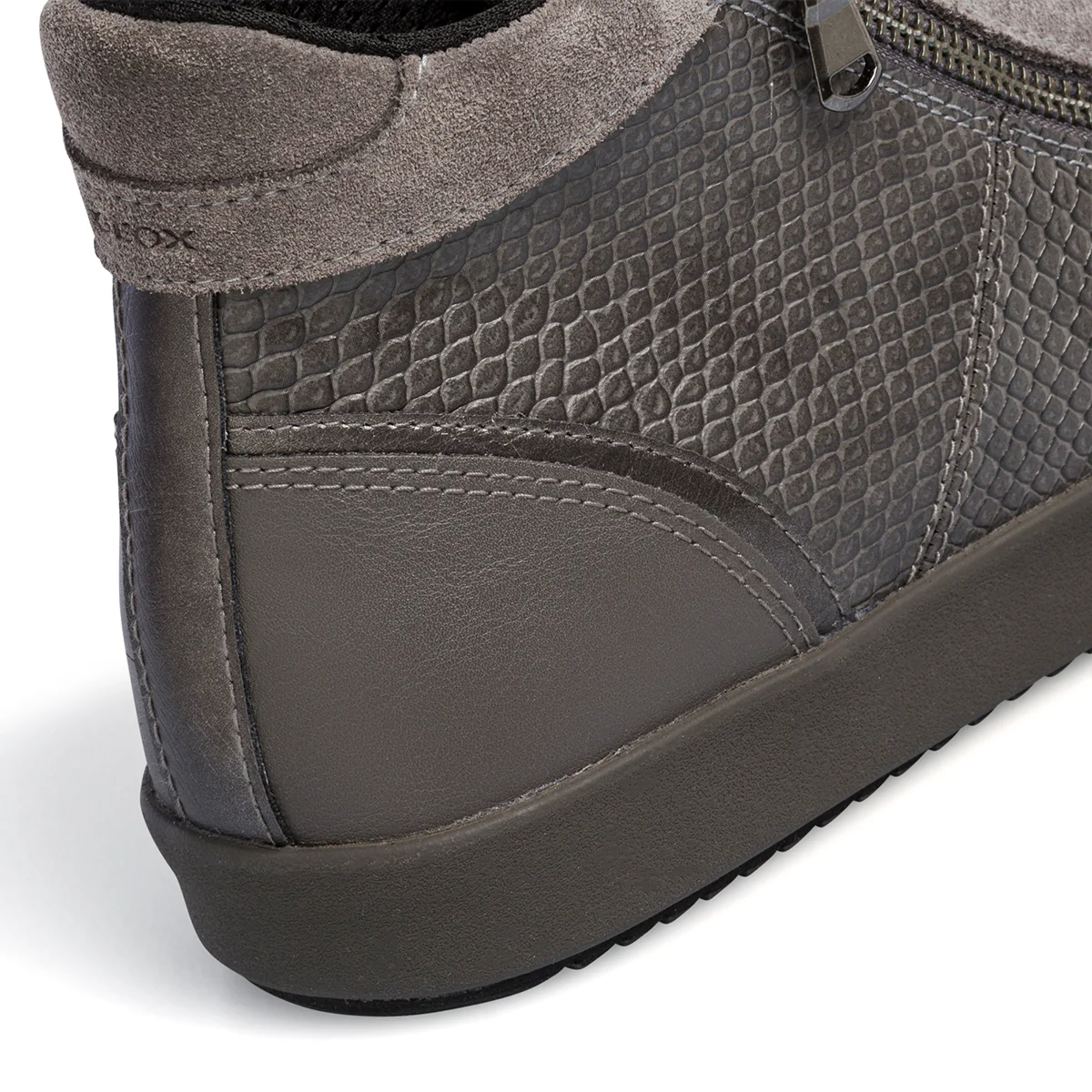 Sneakers alte grigie da donna con zip laterale Geox Blomiee - Image 7