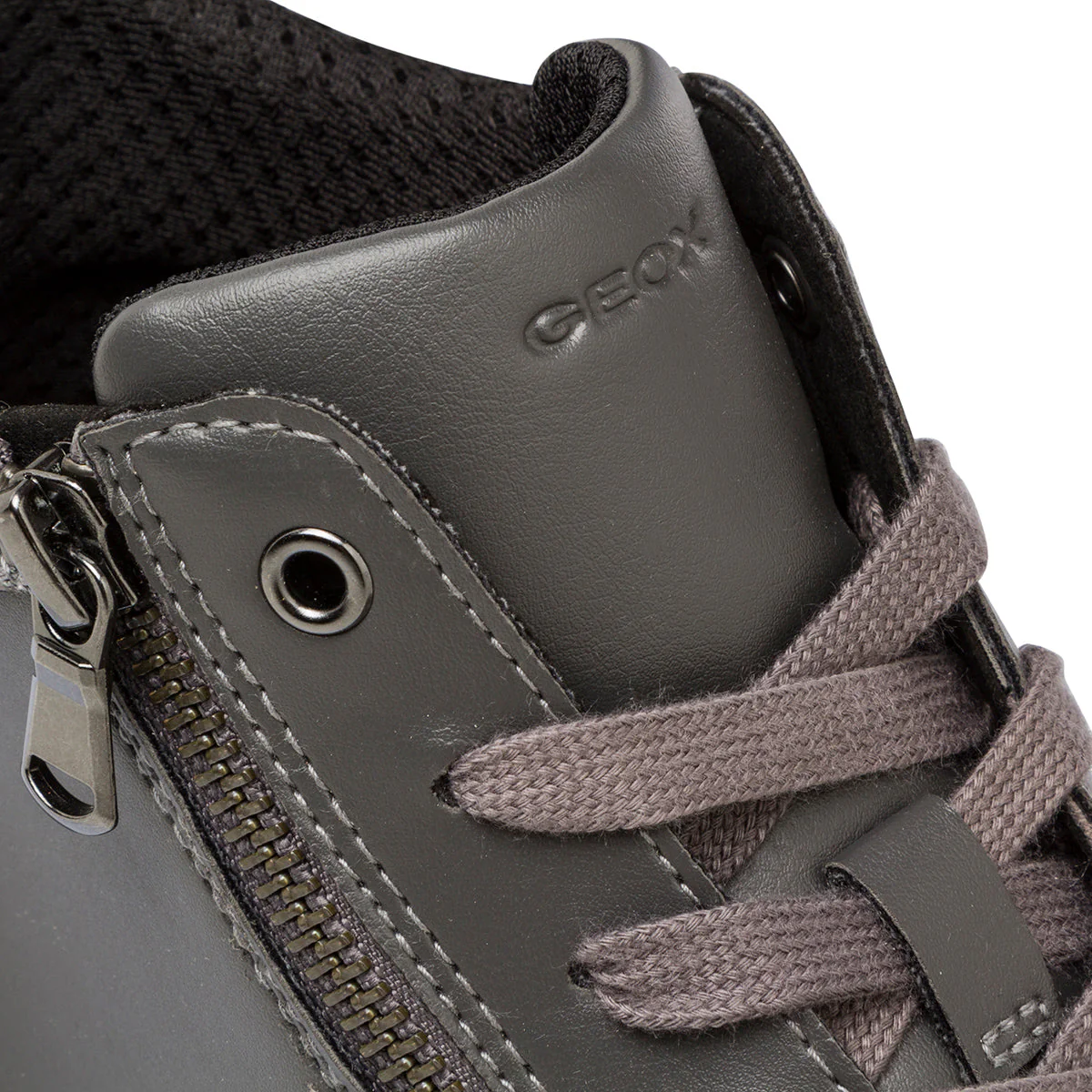 Sneakers alte grigie da donna con zip laterale Geox Bloomie - Image 5