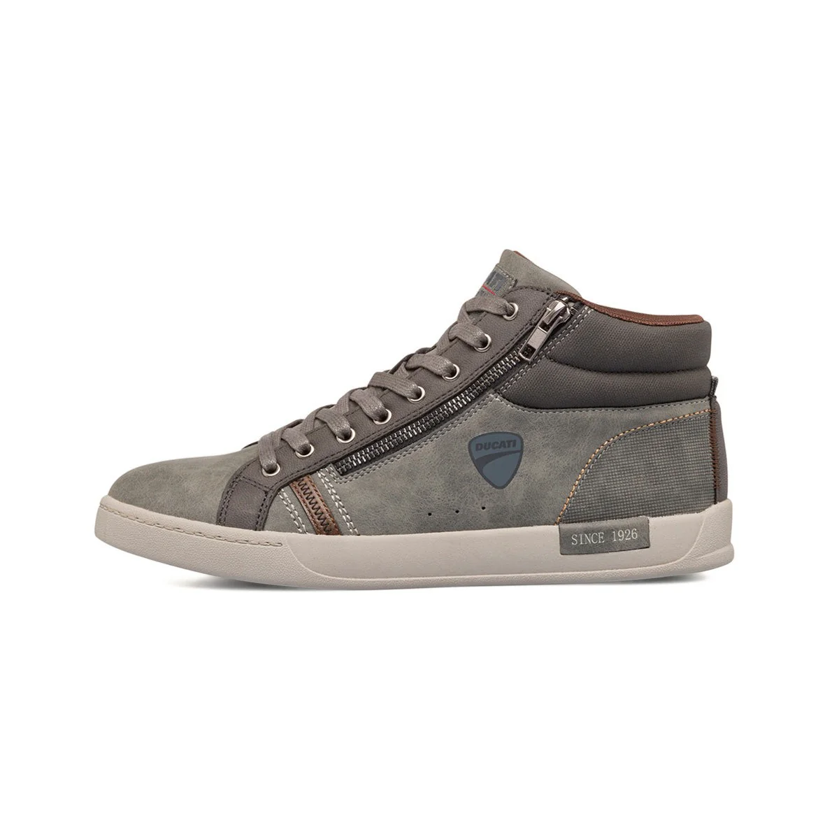 Sneakers alte grigie da uomo con zip laterale Ducati - Image 4