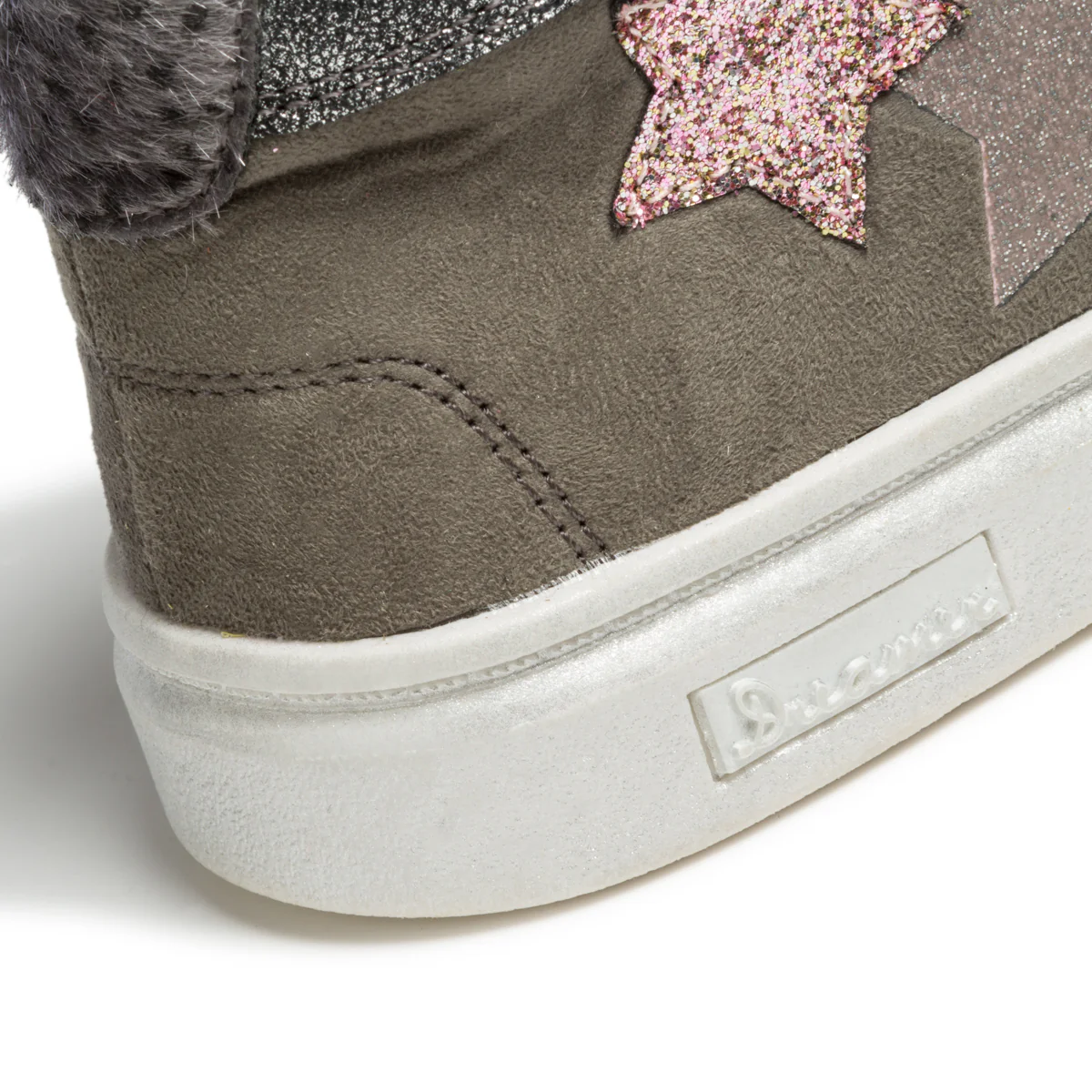 Sneakers alte grigie effetto laminato con patch laterali Le scarpe di Alice - Image 8