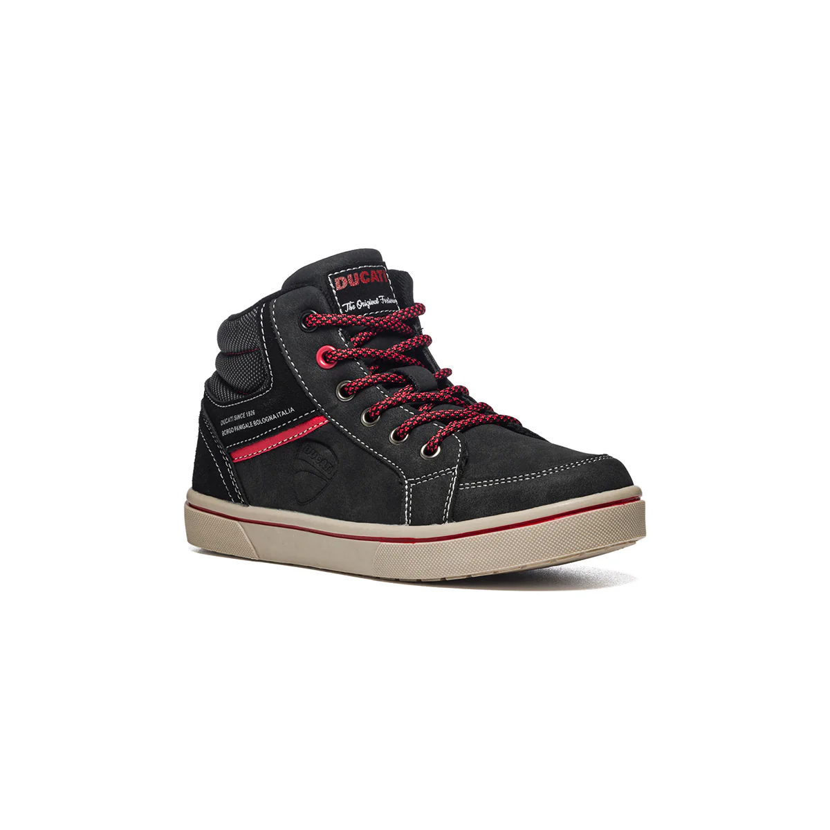 Sneakers alte nere con colletto imbottito e logo laterale Ducati - Image 2