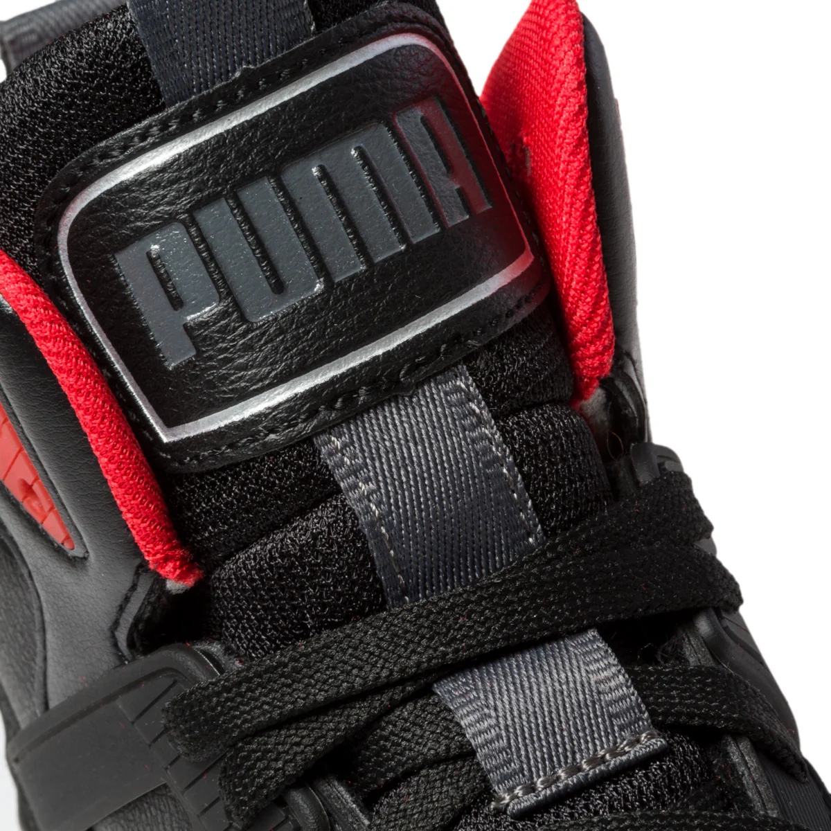 Sneakers alte nere con dettagli rossi Puma Backcourt Mid Jr - Image 6