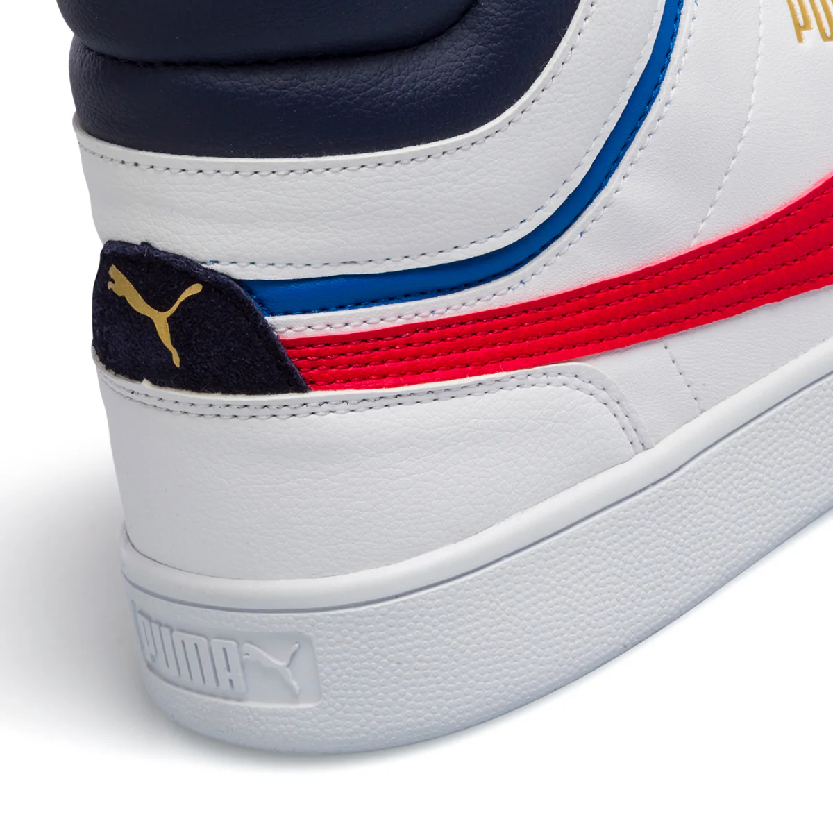 Sneakers alte bianche con striscia laterale a contrasto Puma Shuffle Mid - Image 8