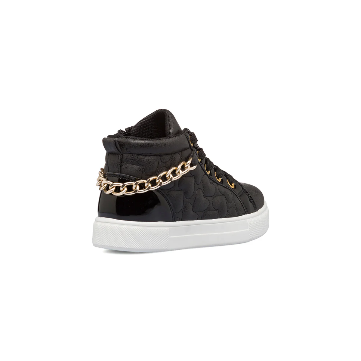 Sneakers alte nere da bambina con catenina e zip 10 Baci - Image 3