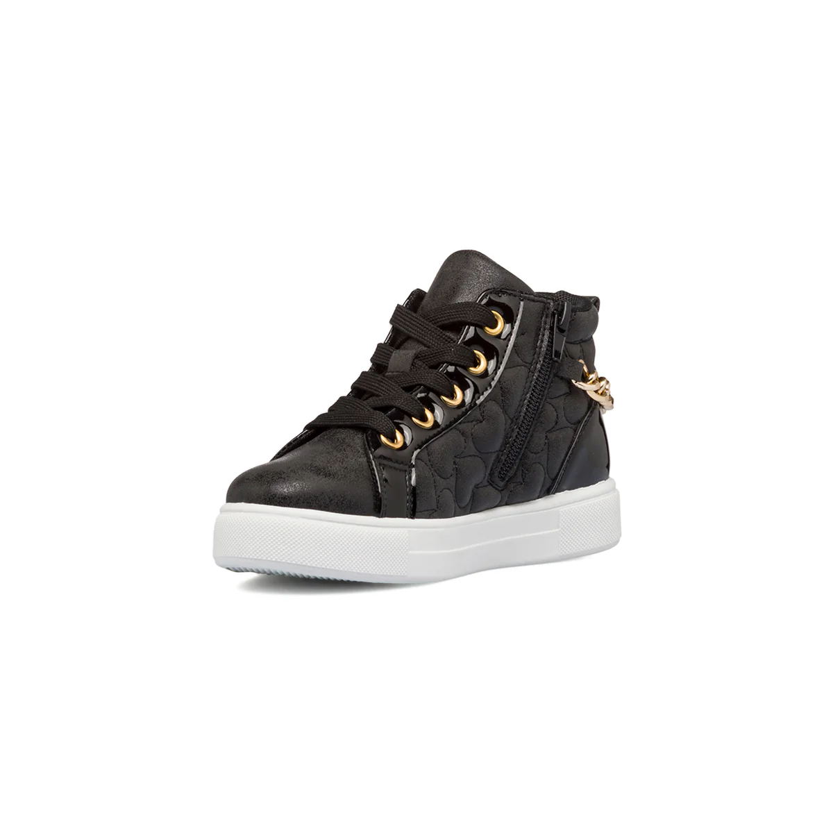 Sneakers alte nere da bambina con catenina e zip 10 Baci - Image 4