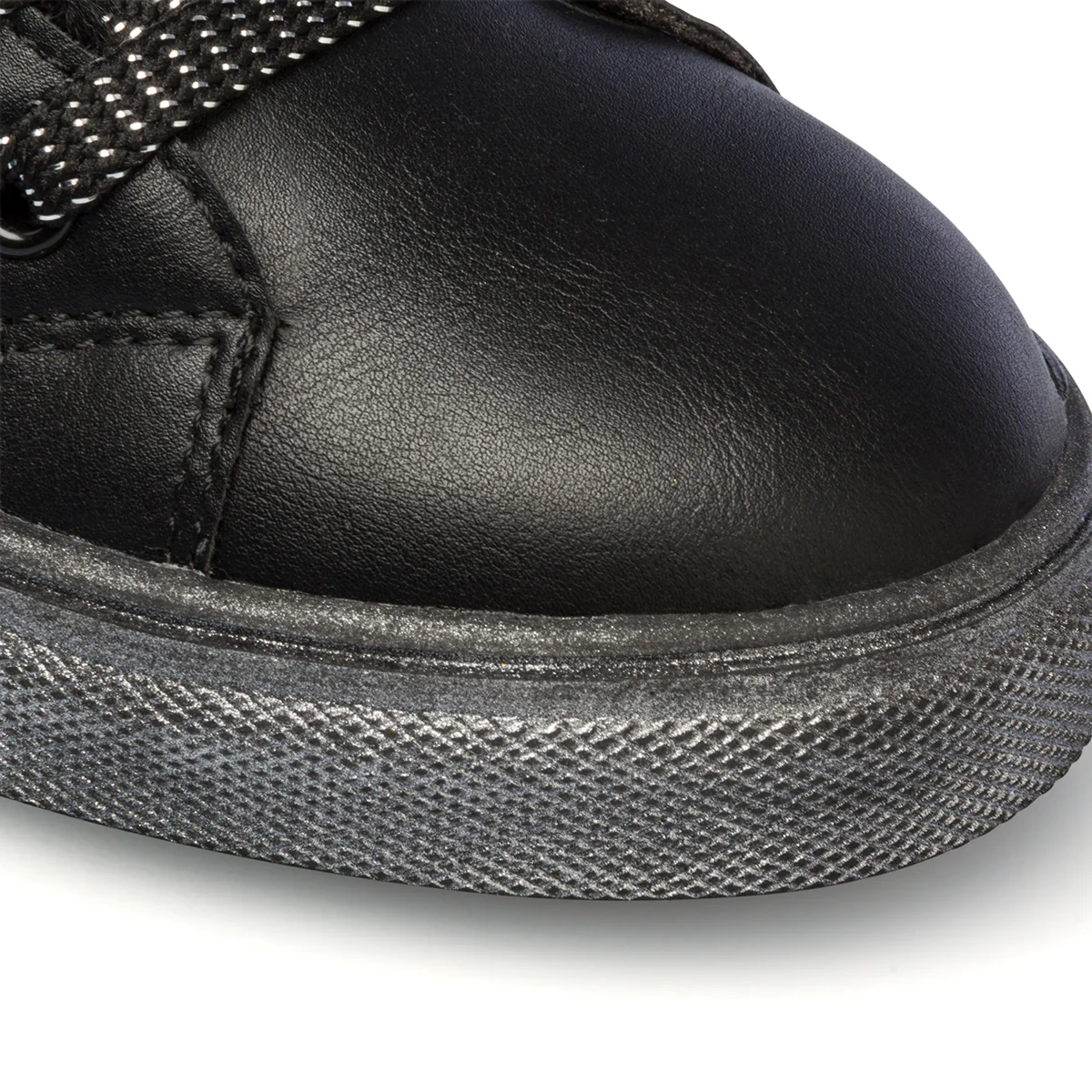 Sneakers alte nere da bambina con imbottitura in pelliccia 10 Baci - Image 6