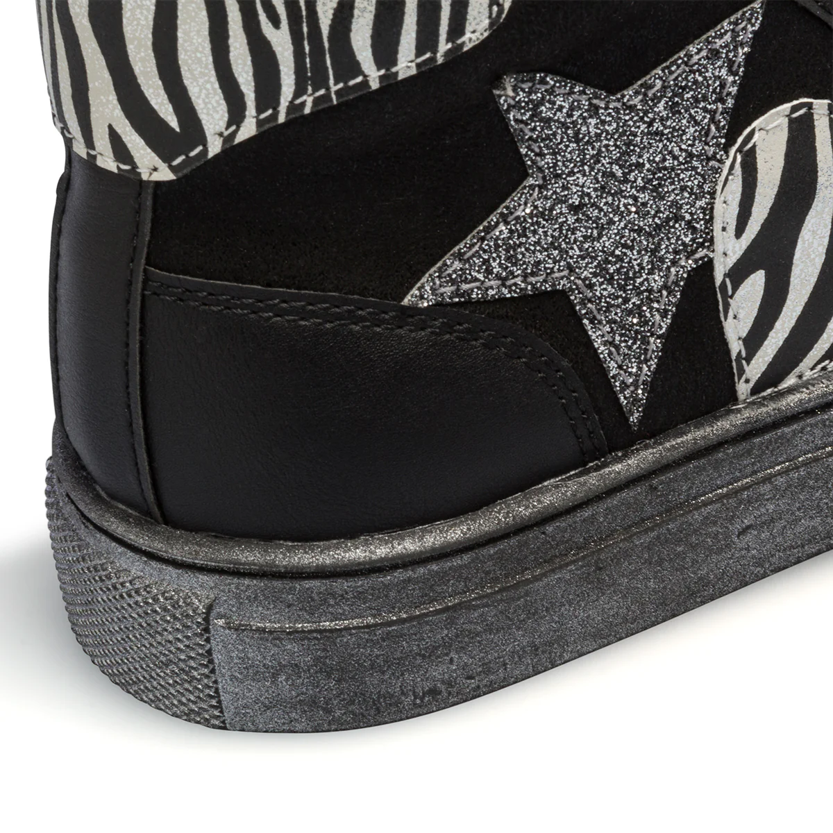 Sneakers alte nere da bambina con imbottitura in pelliccia 10 Baci - Image 8