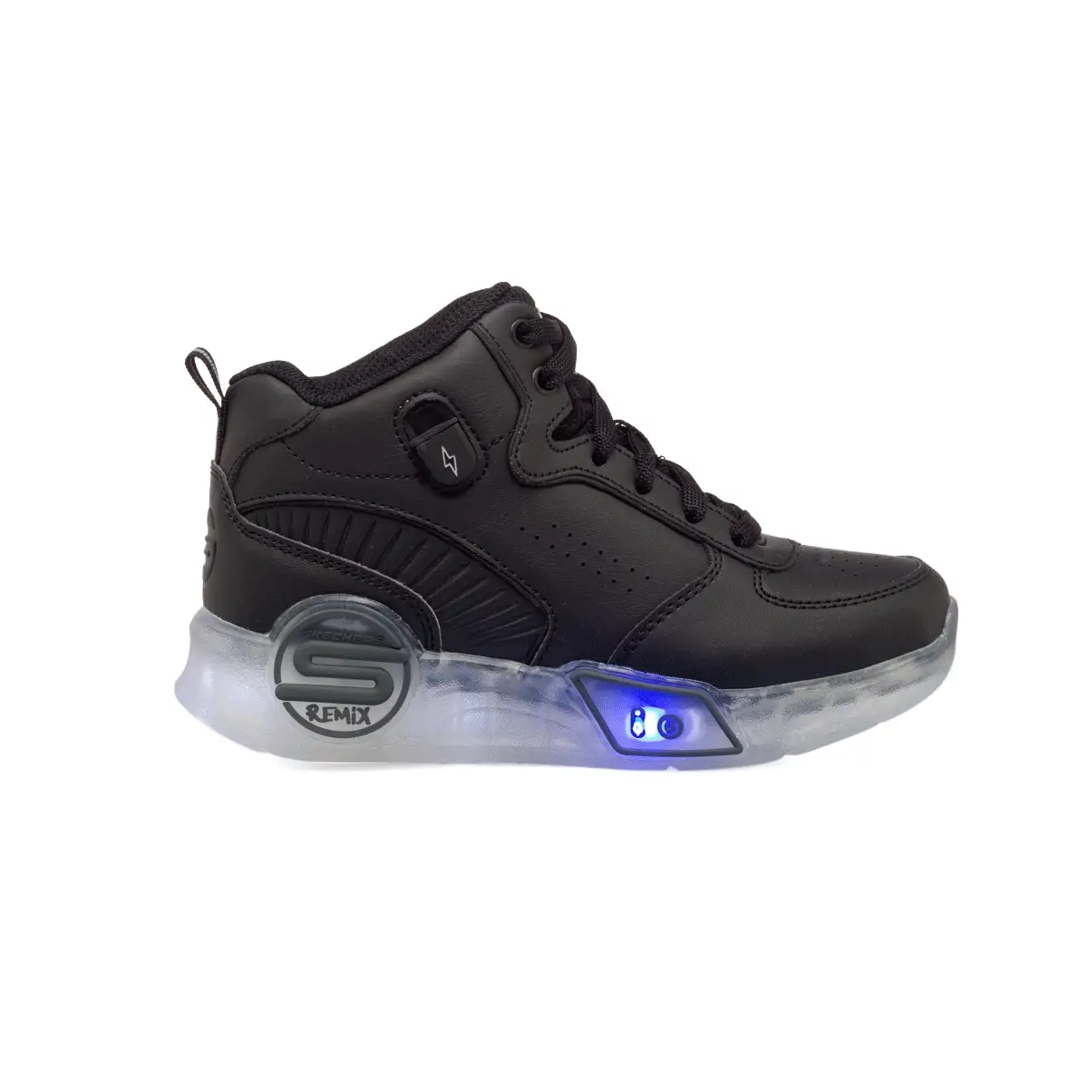 Sneakers alte nere da bambina con luci nella suola Skechers S-Lights Remix