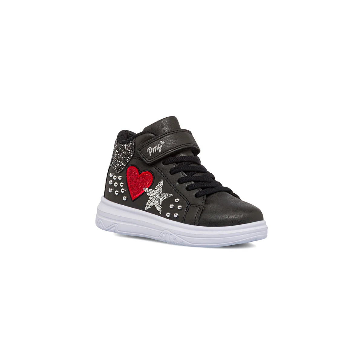 Sneakers alte nere da bambina con maxi-cuore Primigi Tween - Image 2