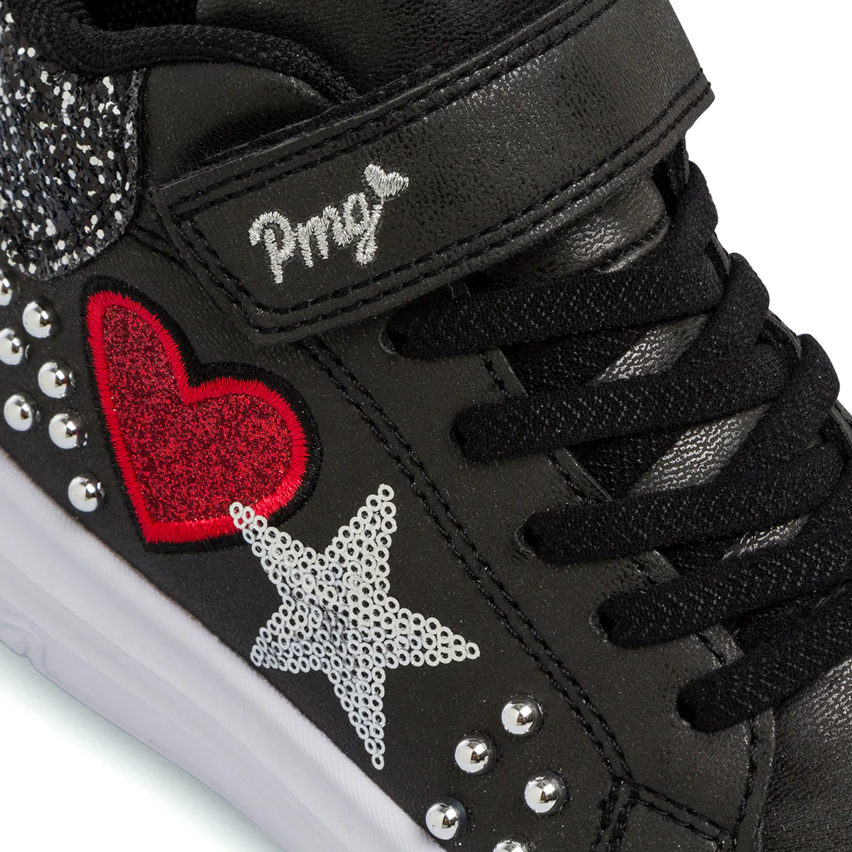Sneakers alte nere da bambina con maxi-cuore Primigi Tween - Image 5