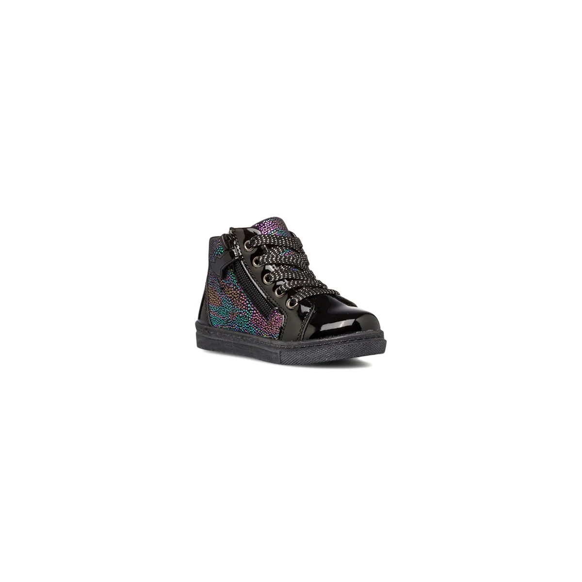 Sneakers alte nere da bambina con strass multicolore Le scarpe di Alice - Image 2