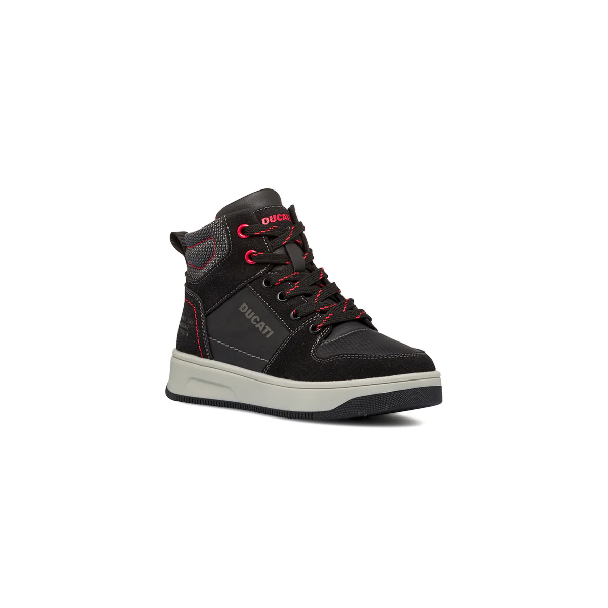 Sneakers alte nere da bambino con dettagli rossi Ducati Spike Mid - Image 2