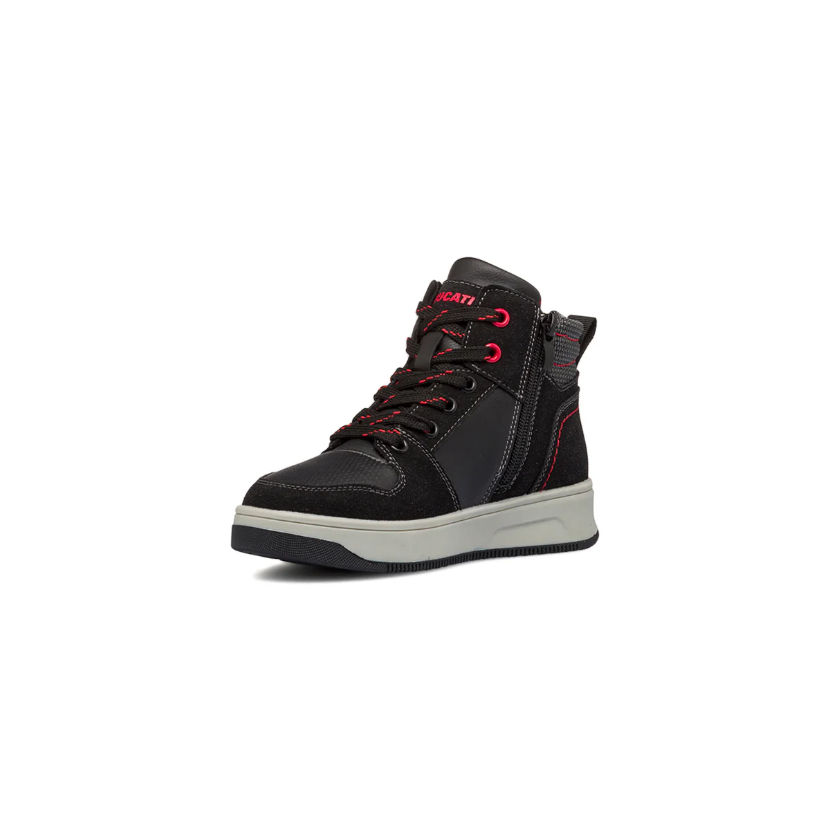 Sneakers alte nere da bambino con dettagli rossi Ducati Spike Mid - Image 4