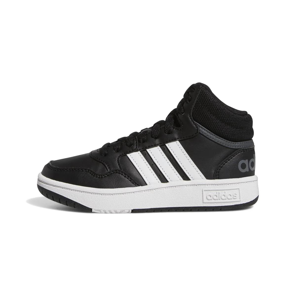 Sneakers alte nere da bambino con strisce a contrasto adidas Hoops Mid 3.0 K - Image 4