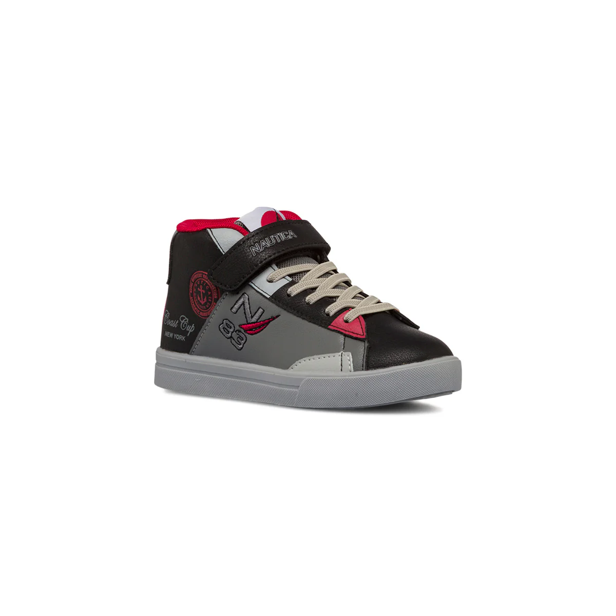 Sneakers alte nere da bambino con velcro, lacci e zip Nautica - Image 2