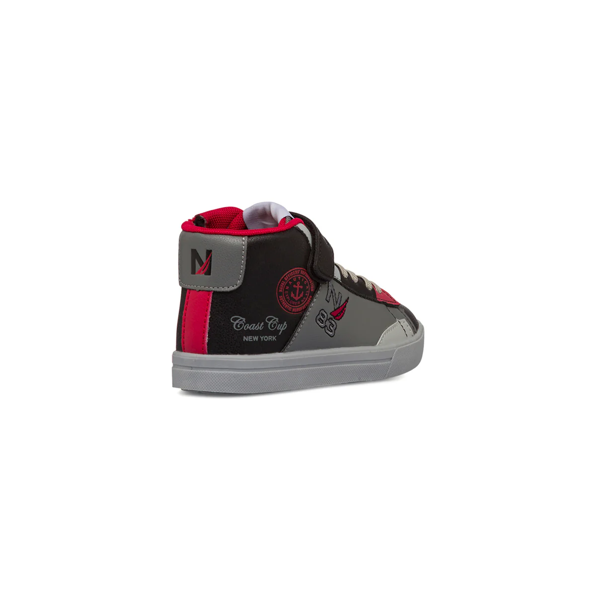 Sneakers alte nere da bambino con velcro, lacci e zip Nautica - Image 3