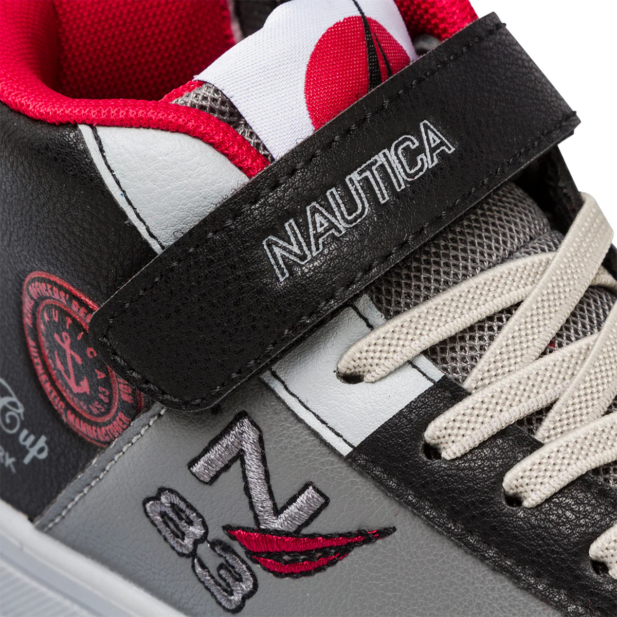 Sneakers alte nere da bambino con velcro, lacci e zip Nautica - Image 7