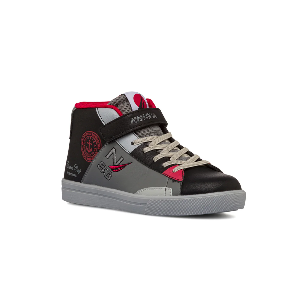 Sneakers alte nere da bambino con velcro, lacci e zip Nautica - Image 2