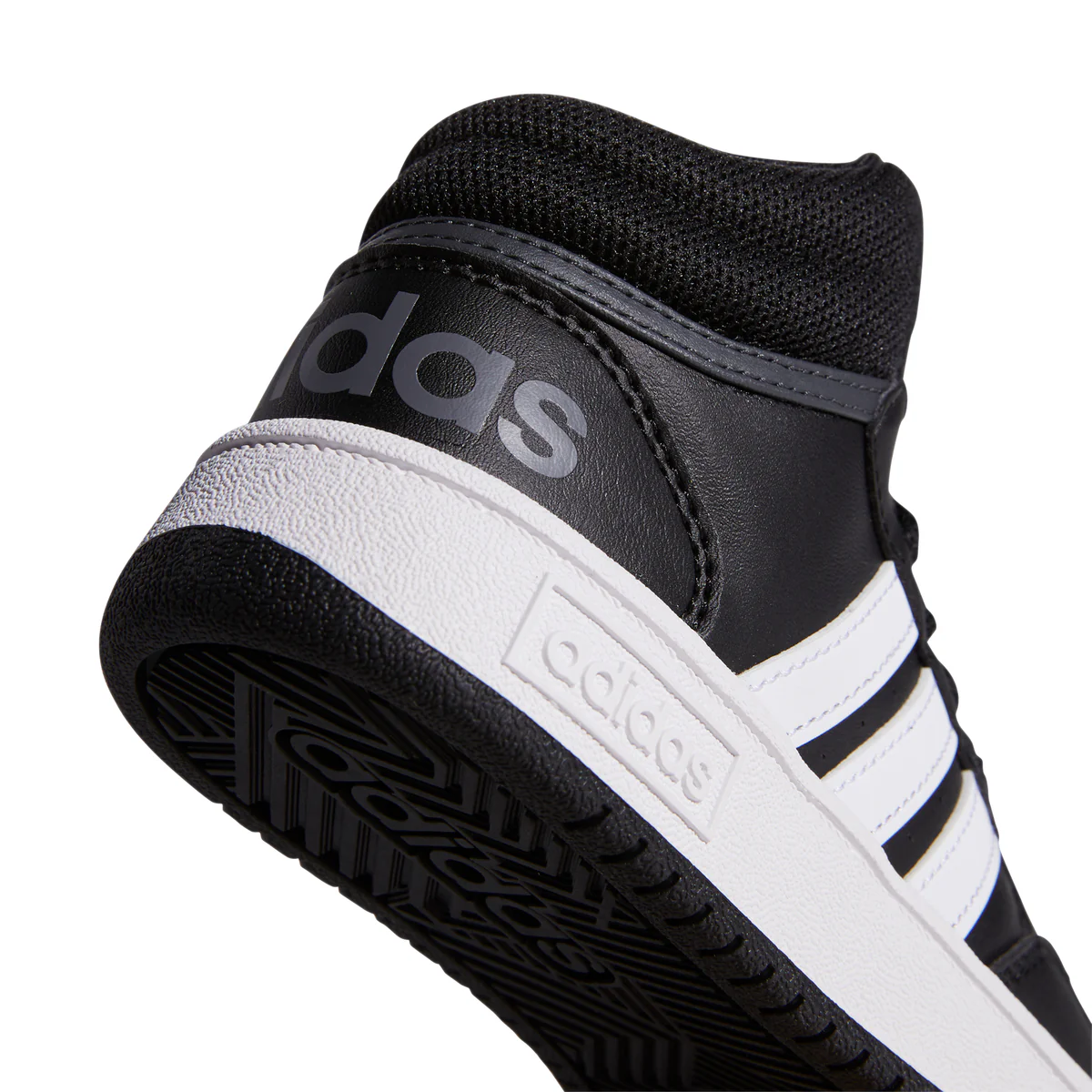 Sneakers alte nere da ragazzo con strisce a contrasto adidas Hoops Mid 3.0 K - Image 7