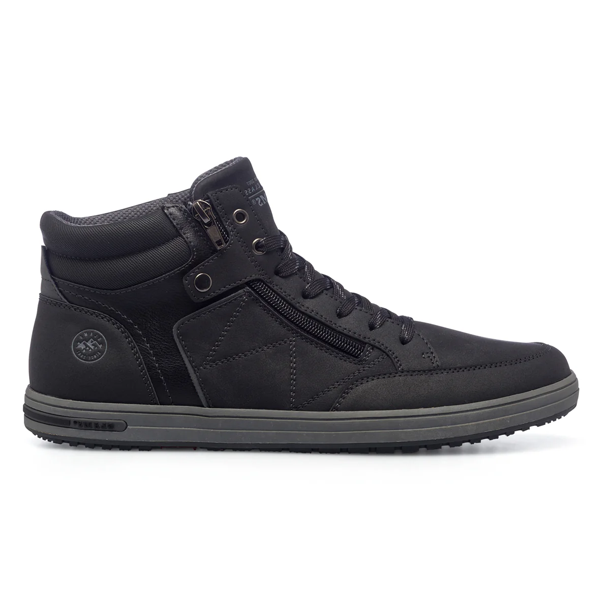 Sneakers alte nere da uomo con zip laterale Glams