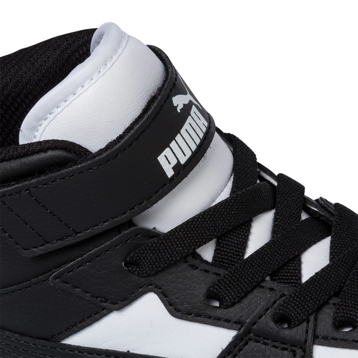 Sneakers alte nere e bianche da bambino con logo laterale Puma Rebound Joy AC PS - Image 7